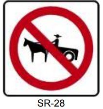 SR-28 PROHIBIDA LA CIRCULACIÓN DE VEHÍCULOS DE TRACCIÓN ANIMAL