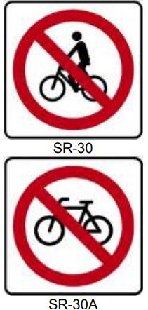 SR-30 PROHIBIDA LA CIRCULACIÓN DE BICICLETAS